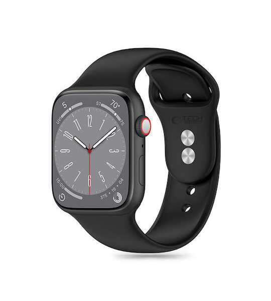 Tech-Protect Λουράκι Σιλικόνης Μαύρο (Apple Watch 44/45/46/49mm)
