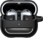 Spigen Rugged Armor Θήκη Σιλικόνης με Γάντζο σε Μαύρο χρώμα για Samsung Galaxy Buds 3 / 3 Pro - Image 3