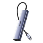 Ugreen CM475 USB 3.0 Hub 3 Θυρών με σύνδεση USB-C / Ethernet Ασημί - Image 2
