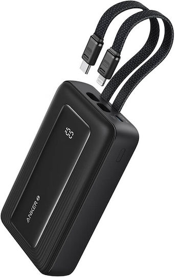 Anker A1681G11 Power Bank 20000mAh 30W με Θύρα USB-A και 2 Θύρες USB-C Μαύρο
