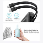 Anker A1681G11 Power Bank 20000mAh 30W με Θύρα USB-A και 2 Θύρες USB-C Μαύρο - Image 3