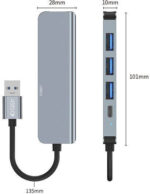 Tech-Protect V0 USB 2.0 Hub 5 Θυρών με σύνδεση USB-A & Θύρα Φόρτισης Γκρι - Image 4
